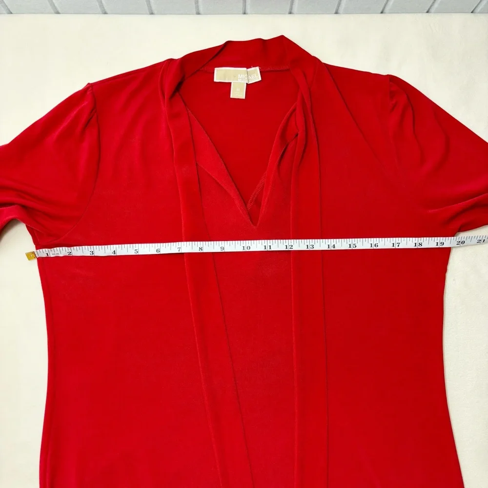 Michael Kors Vibrant Red Stretch‎ Long Sleeve Knee Length Dress Size M